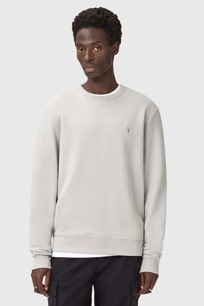 AllSaints hanorac de bumbac RAVEN CREW culoarea bej, uni, M037NB