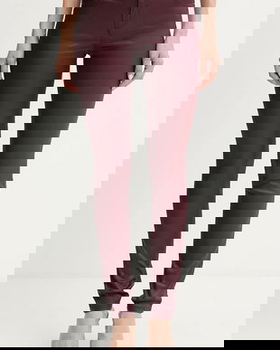 Morgan pantaloni PALONA culoarea bordo, mulată, medium waist, PALONA