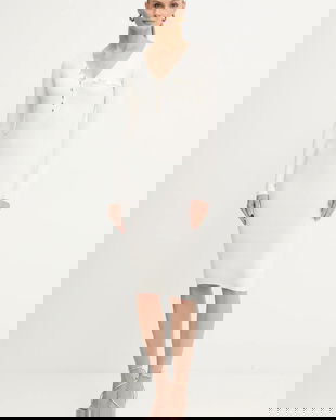 Elisabetta Franchi rochie din mătase mini-ajustat de culoare bej AM10B56E2