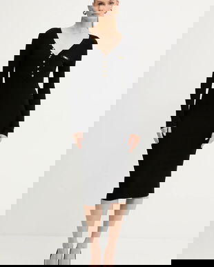 Elisabetta Franchi rochie din mătase mini negru montat AM10B56E2