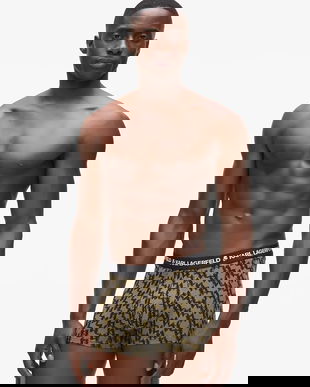 Karl Lagerfeld boxeri și șosete 2-pack culoarea verde, A4M47030