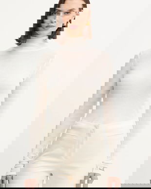 Elisabetta Franchi pulover din amestec de lână culoarea bej, light, MD61B56E2