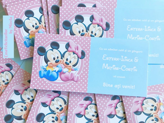 Plicuri bani botez gemeni Minnie & Mickey mouse