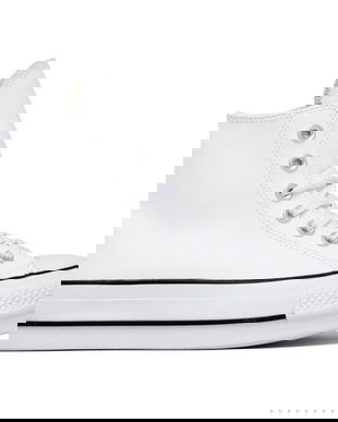 Pantofi sport femei cu platforma Converse Chuck Taylor All Star Lift Leather High 561676C, 38, Alb