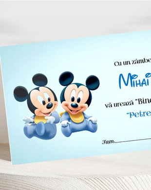 Plicuri bani botez gemeni tematica baby Mickey mouse
