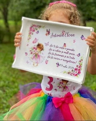 Set Tăviță moț 1 anișor aniversare bebe fetiță