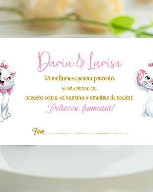 Plicuri de bani botez  gemene, tematica Pisicuța Marie