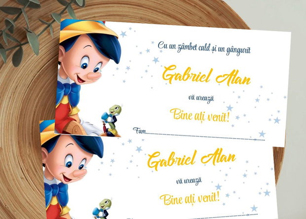 Plicuri bani botez Pinochio