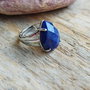 Inel lapis lazuli fatetat, reglabil