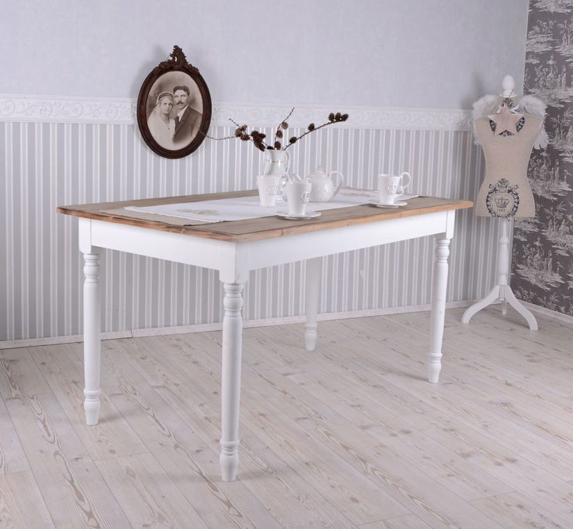Masa living Shabby Chic lemn alb