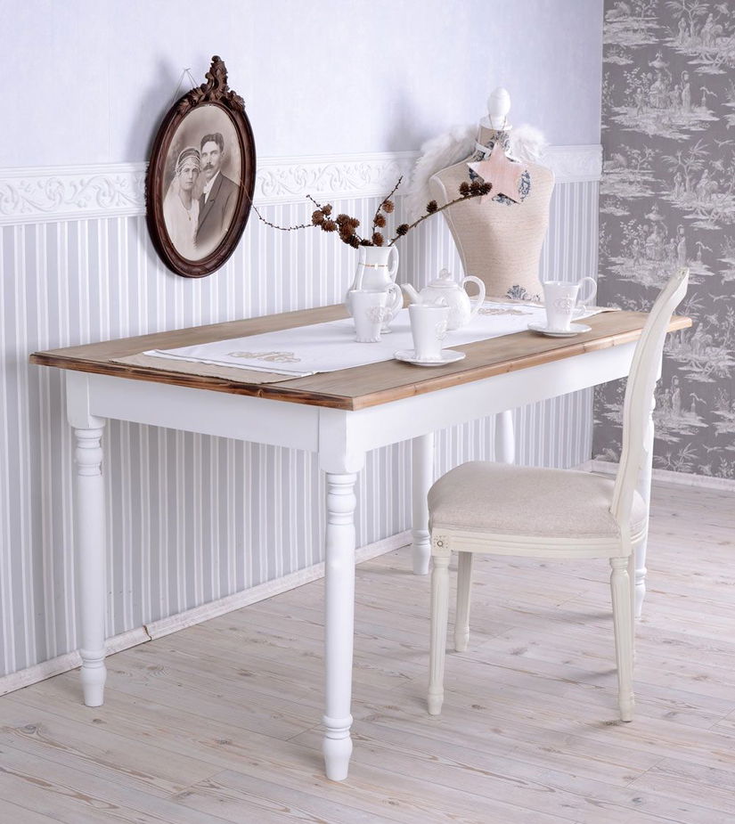 Masa living Shabby Chic lemn alb