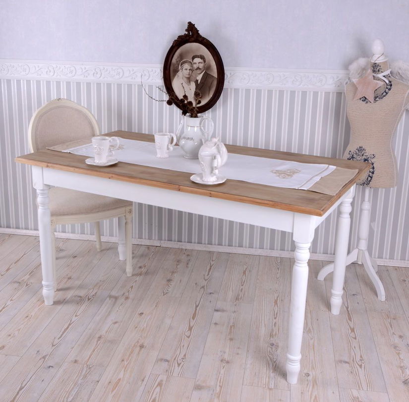 Masa living Shabby Chic lemn alb