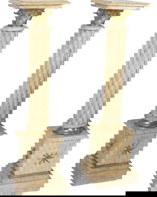 Set doua piedestaluri baroc din marmura