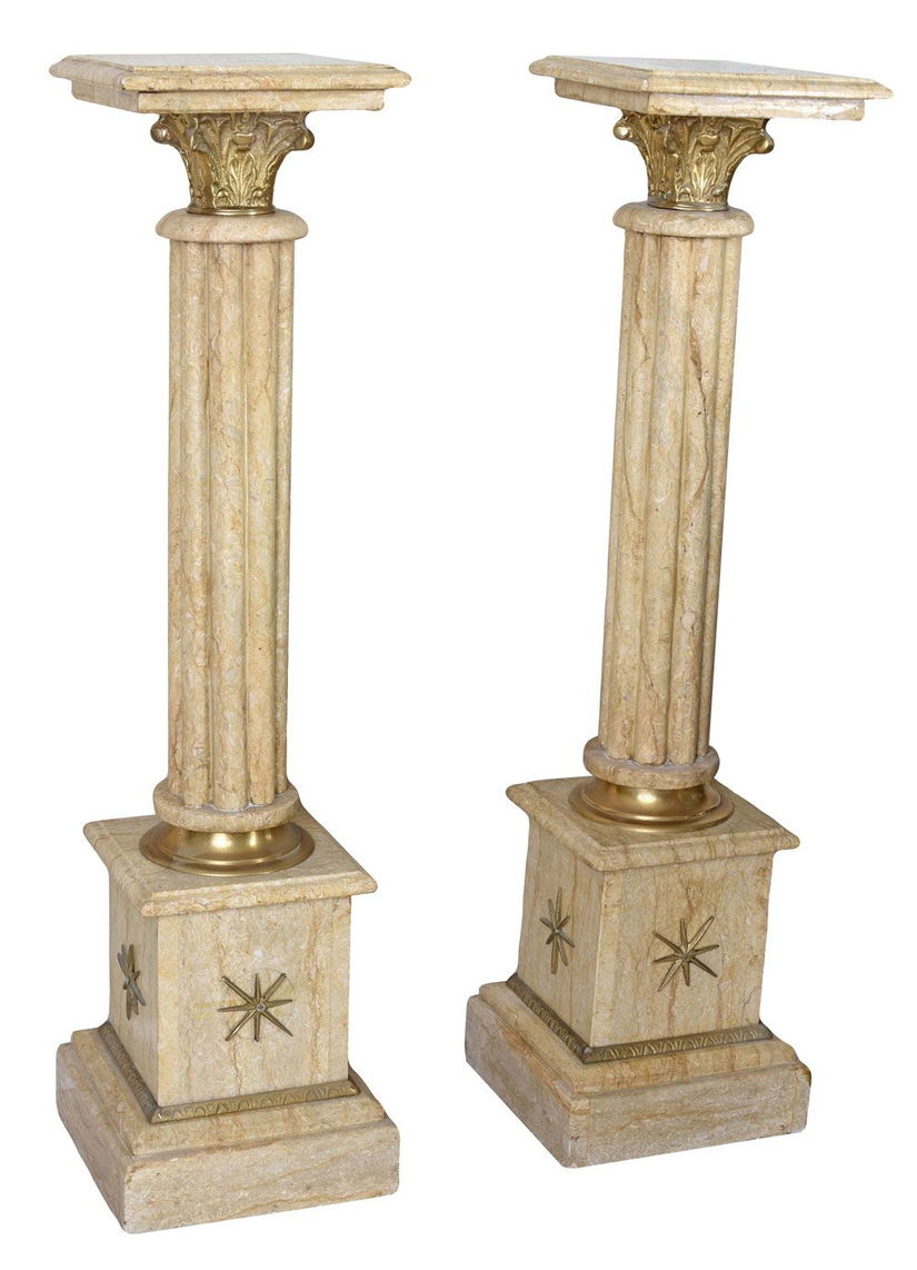 Set doua piedestaluri baroc din marmura