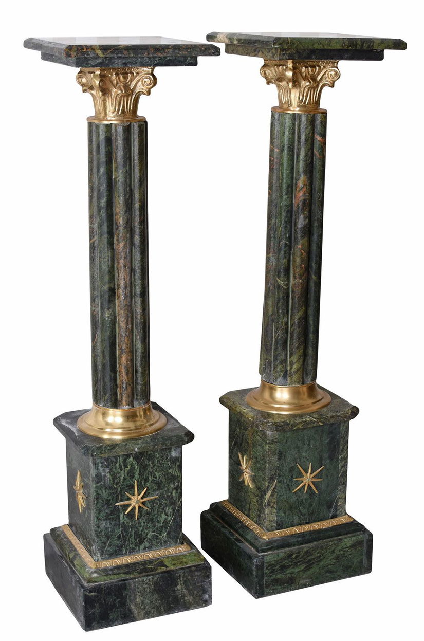 Set doua piedestaluri baroc din marmura