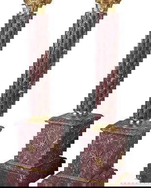 Set doua piedestaluri baroc din marmura