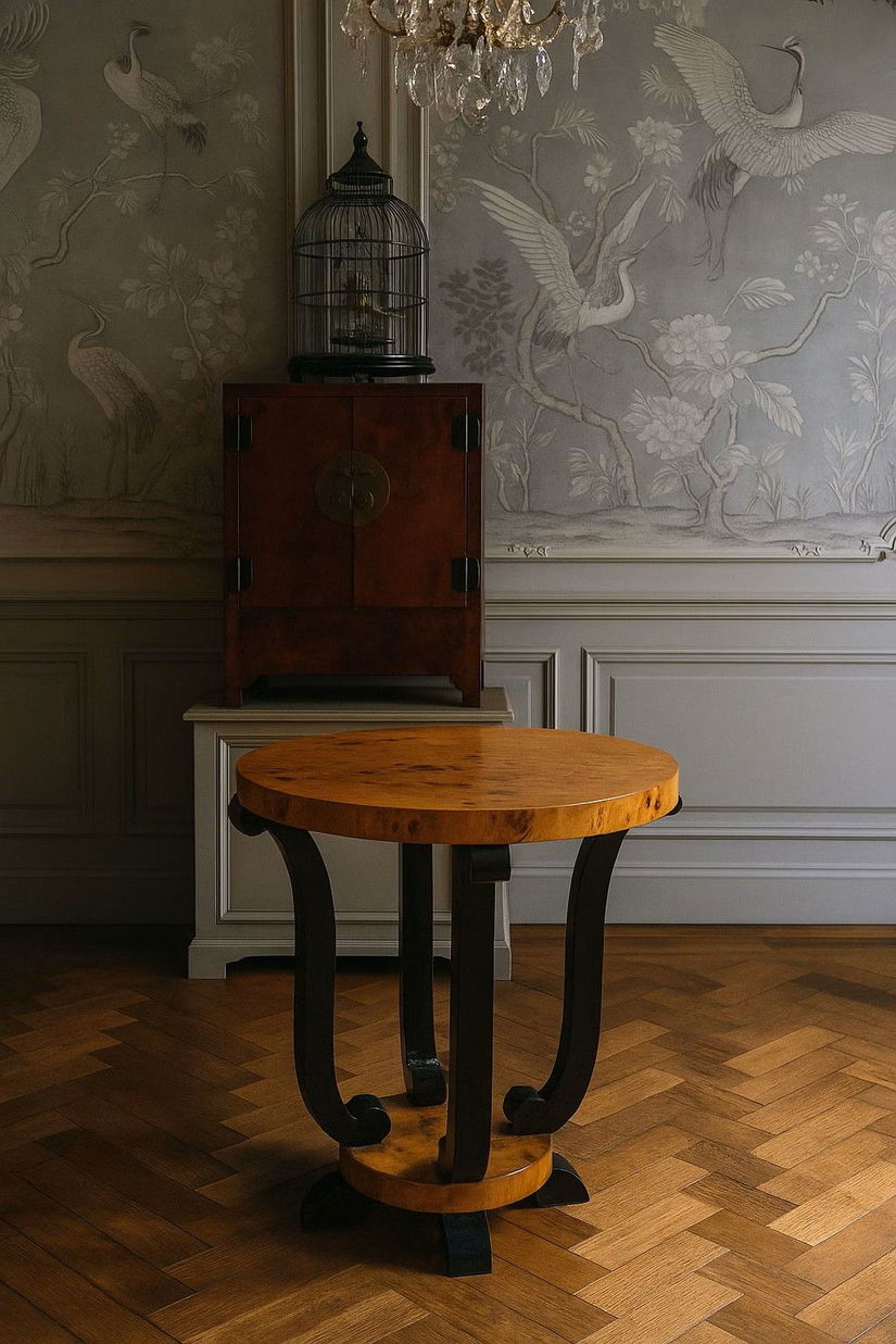 Masuta Art Deco din lemn masiv furniruit