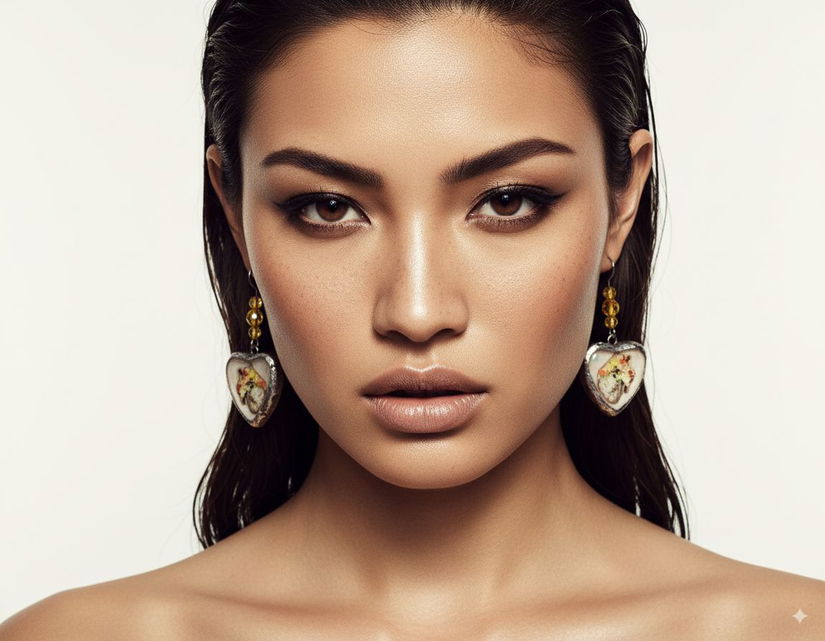 Cercei inima - cu citrin