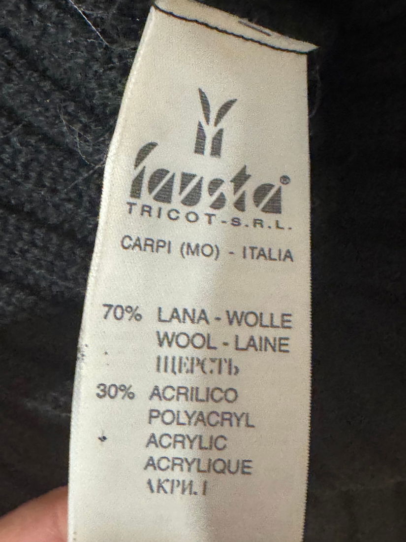 Cardigan gros lână și piele mărime M , Fausta Tricot