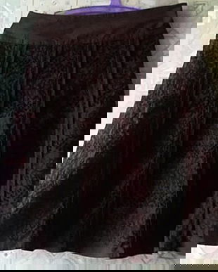 fusta maro bumbac cu broderie , Mexx , 40