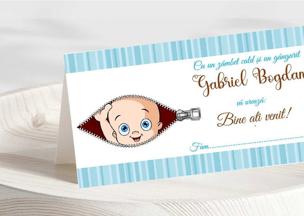 Plicuri de bani botez băiețel  design vesel cu bebeluș