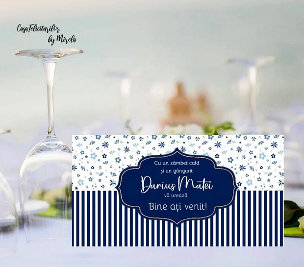 Plicuri bani botez baieti-bleumarin