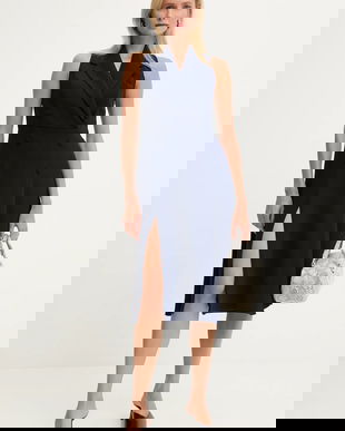 Answear.LAB rochie culoarea albastru marin, midi, drept