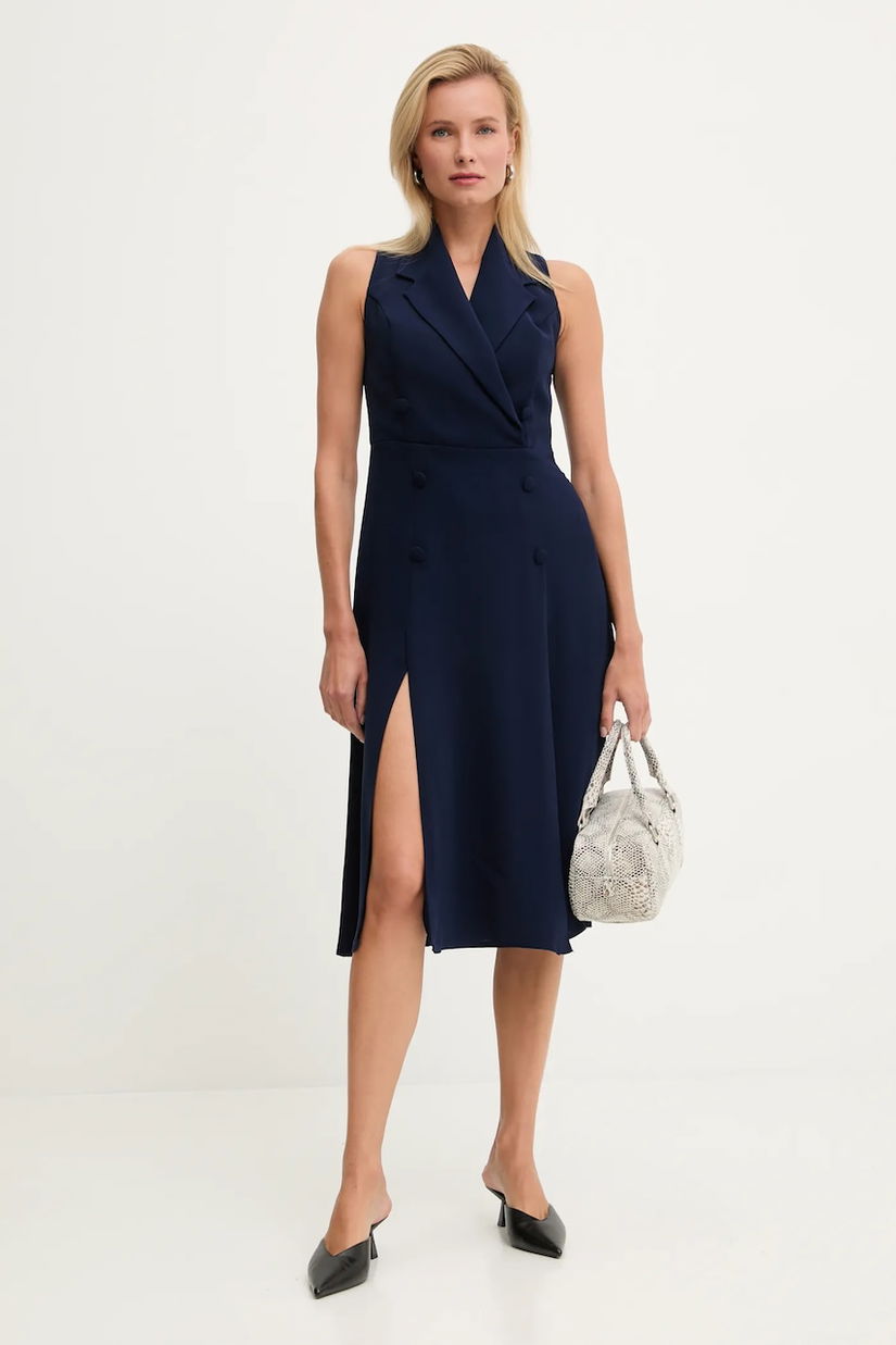 Answear.LAB rochie culoarea albastru marin, midi, drept