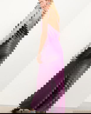 Answear.LAB rochie culoarea violet, maxi, evazati