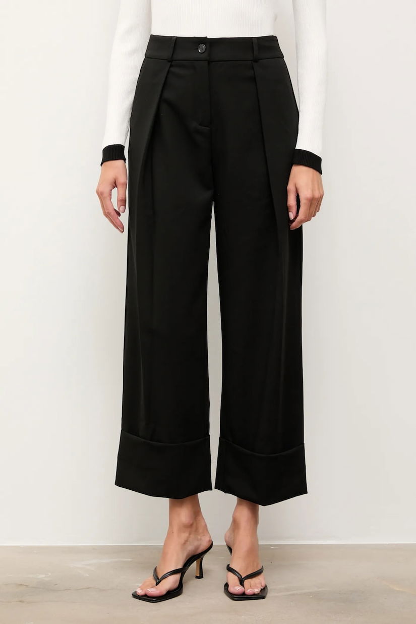Answear.LAB pantaloni culoarea negru, drept, high waist