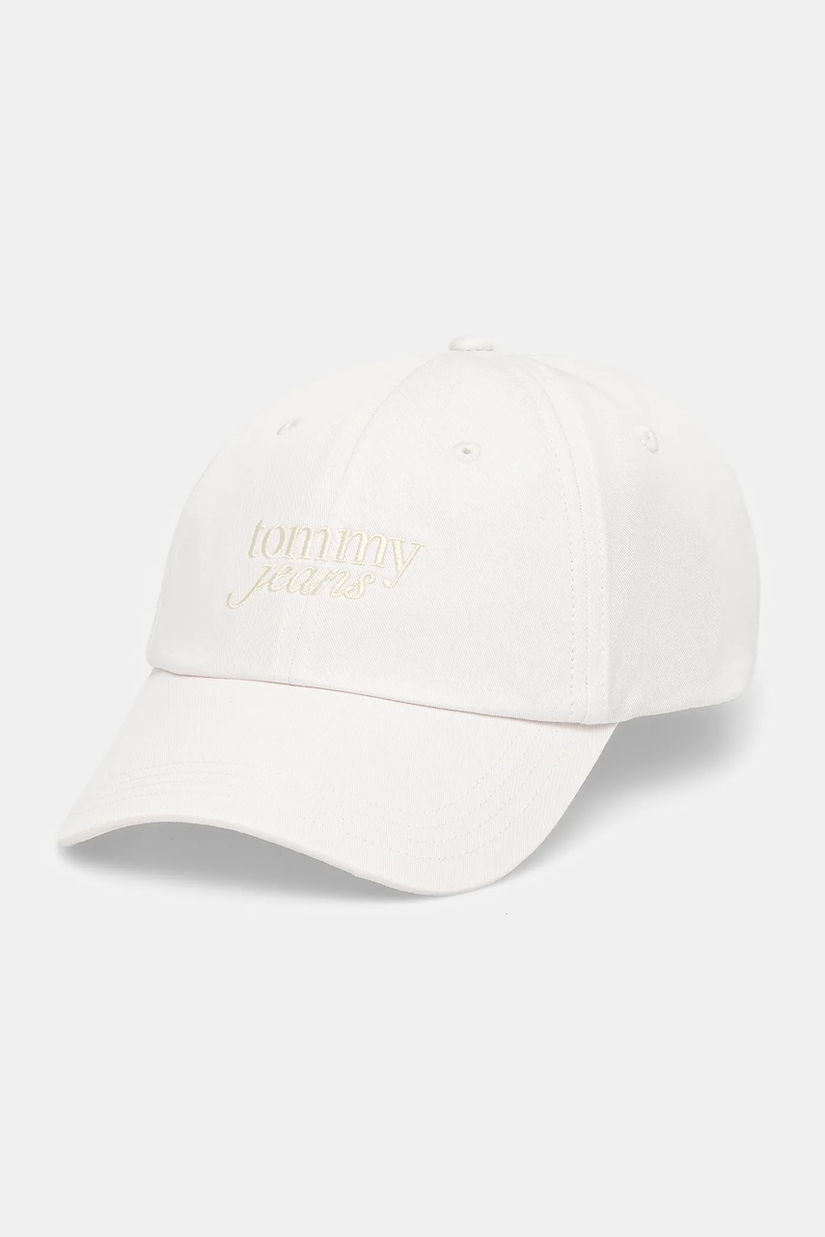 Tommy Jeans șapcă de baseball din bumbac culoarea alb, AW0AW17815