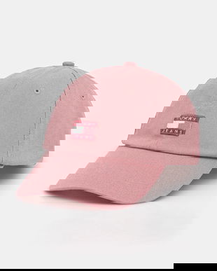 Tommy Jeans șapcă de baseball din bumbac culoarea roz, AW0AW17580