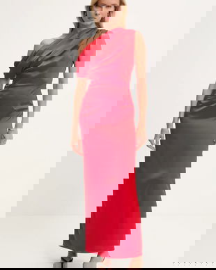 Answear.LAB rochie culoarea rosu, maxi, evazati