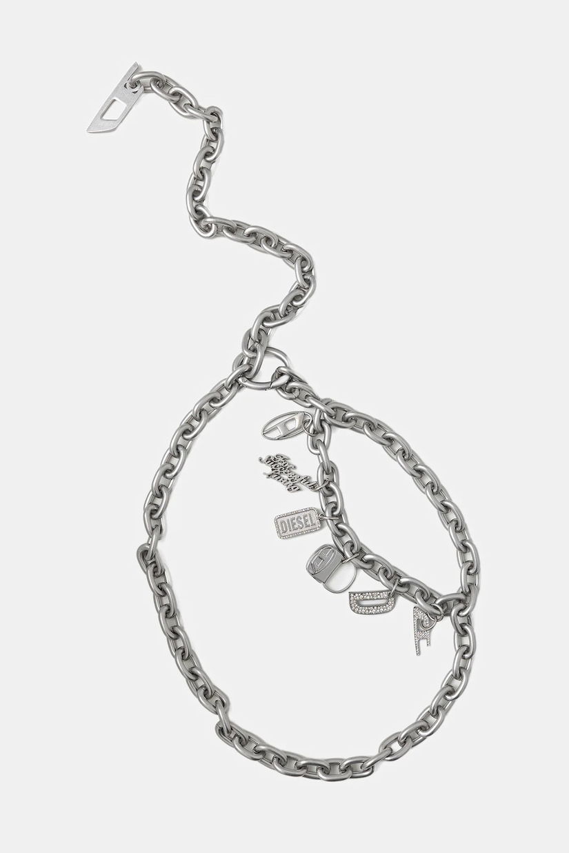 Diesel curea DIESEL LOGO B- MULTICHARM CHAI culoarea gri, X10248.PR581