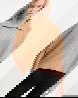 United Colors of Benetton poncho de lână culoarea verde, 1344DU01K