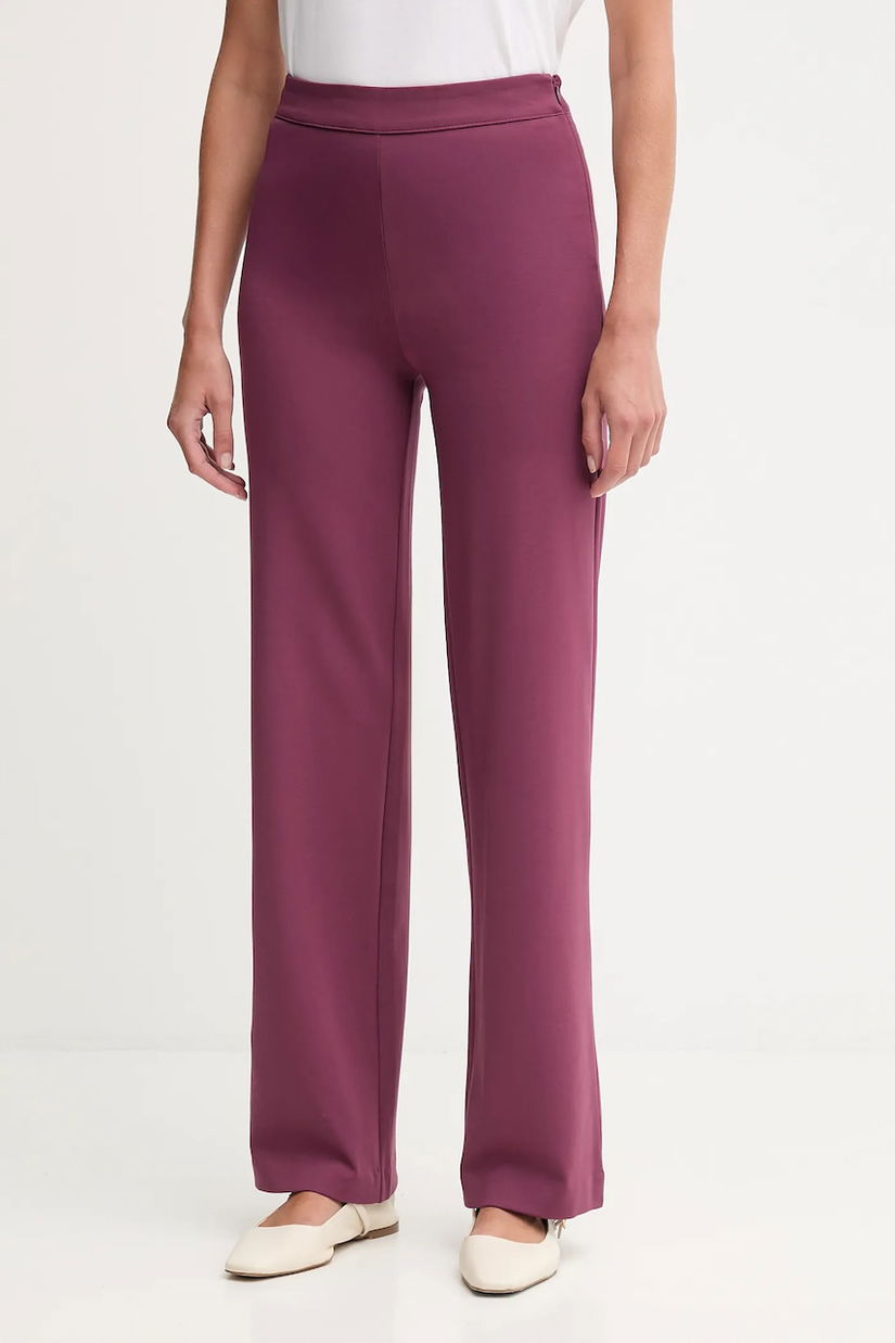 United Colors of Benetton pantaloni culoarea violet, drept, high waist, 47CKDF0A1
