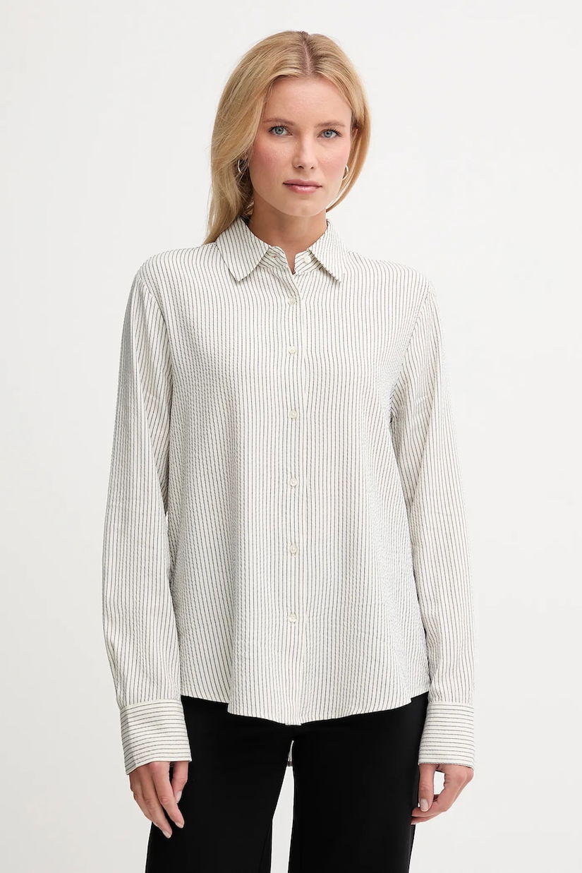 United Colors of Benetton cămașă culoarea bej, cu guler clasic, regular, 570QDQ0AL