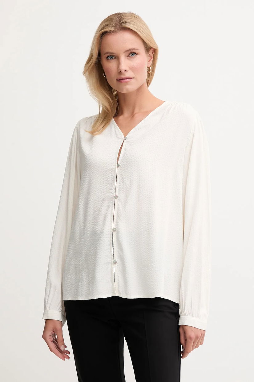 United Colors of Benetton cămașă culoarea bej, regular, 570QDQ0CH
