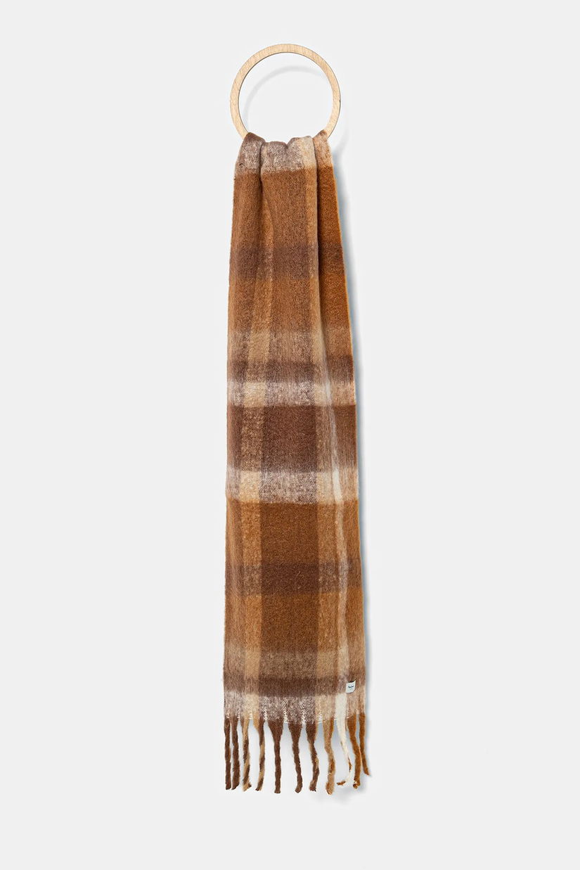 Pepe Jeans fular culoarea maro, cu imprimeu, PL1100011