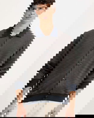 PS Paul Smith bluză culoarea bleumarin, cu imprimeu, M2R-218Z-T22458