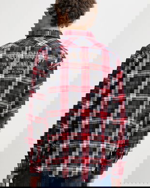 Von Dutch cămașă culoarea rosu, cu guler clasic, regular, VD.1.CHL.TYLER