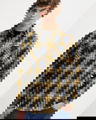 Von Dutch cămașă culoarea galben, cu guler clasic, regular, VD.1.CHL.JACK