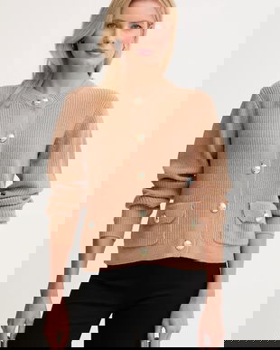 Joop! cardigan din amestec de lână culoarea bej, 30049419