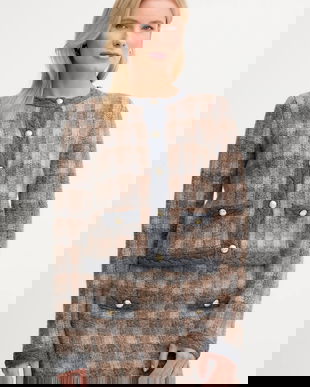 Joop! cardigan din amestec de lână culoarea maro, 30048468