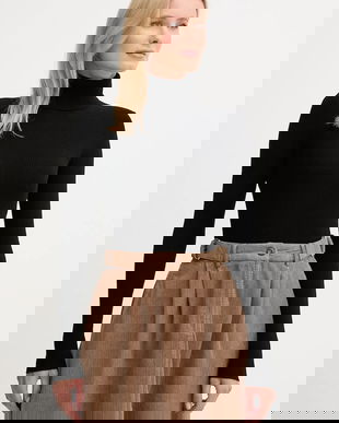 Joop! pulover de lână culoarea negru, cu guler, 30049422