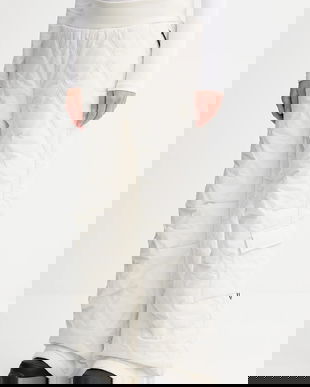 BOSS pantaloni culoarea bej, lat, high waist, 50544382