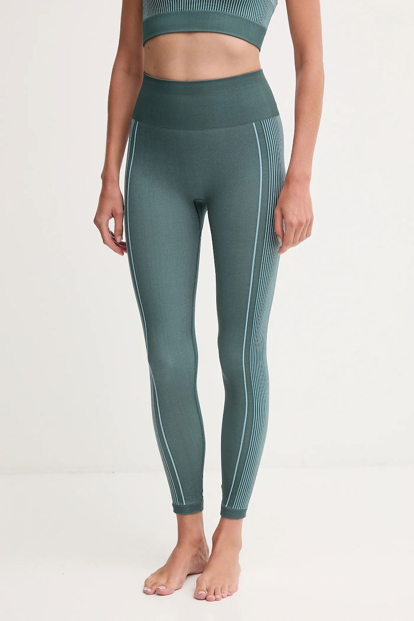 Hummel jambiere de yoga culoarea verde, cu imprimeu, 230429