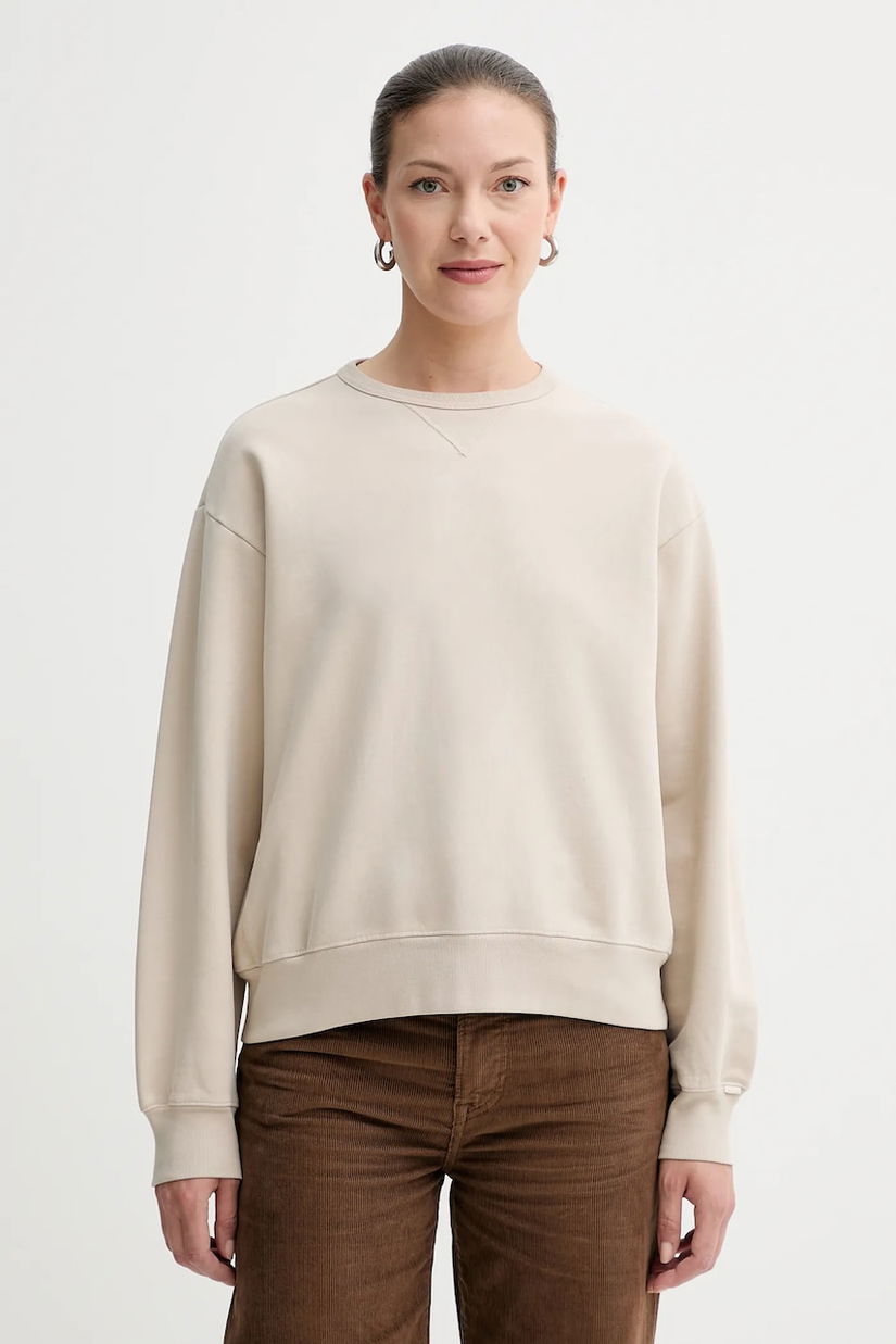 Levi's hanorac de bumbac culoarea bej, neted, A8789