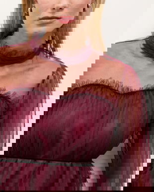 Answear.LAB bluza culoarea bordo, neted