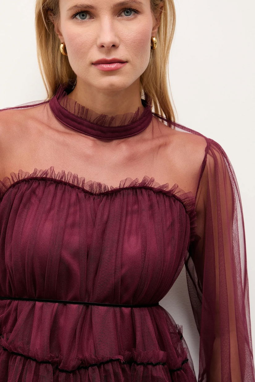 Answear.LAB bluza culoarea bordo, neted